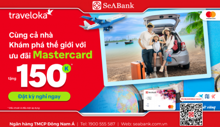 Uư đãi lên đến 150.000VND tại Traveloka qua thẻ Mastercard